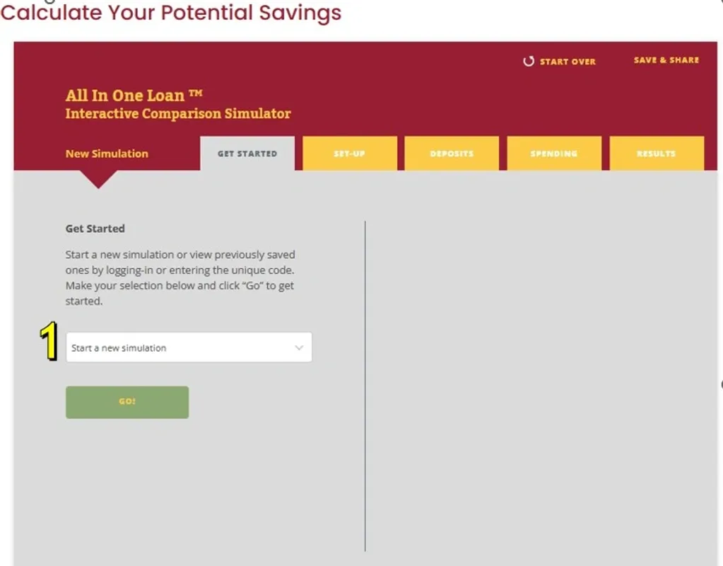 Select Start a New Simulation.