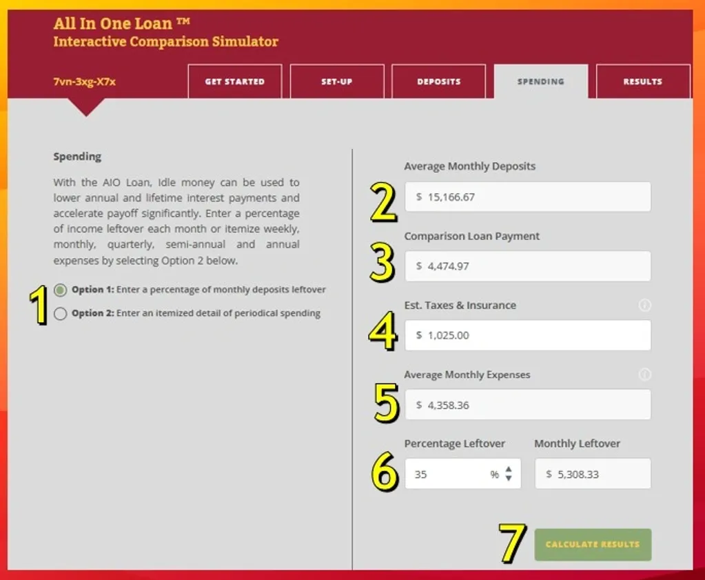 Spending Tab tutorial screenshot.